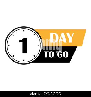 Icône du compte à rebours. Détail numéro 1. Il reste un jour. Illustration vectorielle. Illustration de Vecteur