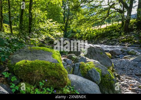 Ullswater ou Glenridding Beck en plein soleil. Banque D'Images