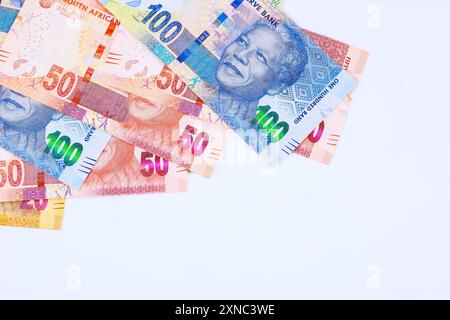Divers billets libellés en rands sont émis par la South African National Bank Banque D'Images