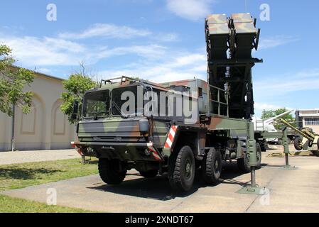 Matériel militaire exposé dans le parc du Musée d'histoire militaire de la Bundeswehr, MIM-104 Patriot, Dresde, Allemagne Banque D'Images