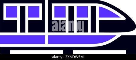 Icône plate de transport monorail, vue latérale Illustration de Vecteur