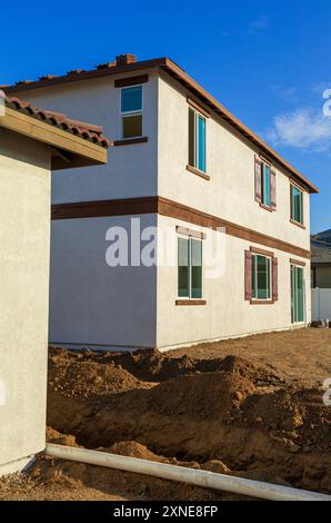 Construction d'une nouvelle maison, Widomar, comté de Riverside, Californie, États-Unis Banque D'Images