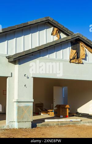 Construction d'une nouvelle maison, Widomar, comté de Riverside, Californie, États-Unis Banque D'Images