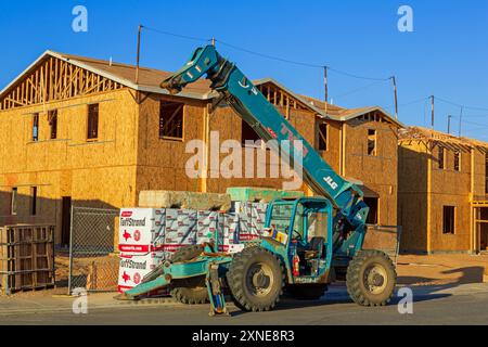 Construction d'une nouvelle maison, Widomar, comté de Riverside, Californie, États-Unis Banque D'Images