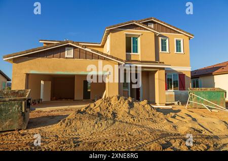 Construction d'une nouvelle maison, Widomar, comté de Riverside, Californie, États-Unis Banque D'Images