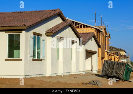 Construction d'une nouvelle maison, Widomar, comté de Riverside, Californie, États-Unis Banque D'Images