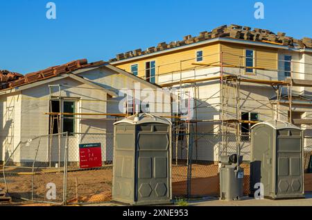 Construction d'une nouvelle maison, Widomar, comté de Riverside, Californie, États-Unis Banque D'Images