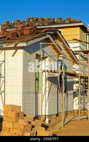 Construction d'une nouvelle maison, Widomar, comté de Riverside, Californie, États-Unis Banque D'Images