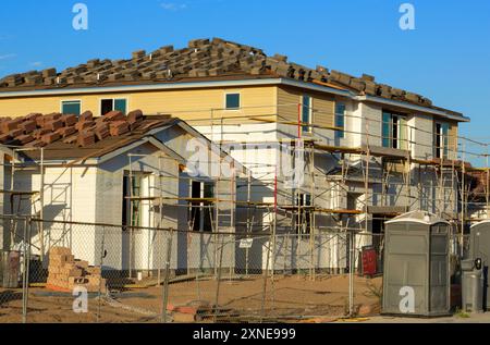 Construction d'une nouvelle maison, Widomar, comté de Riverside, Californie, États-Unis Banque D'Images