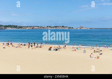 France, région Nouvelle-Aquitaine, Saint-Jean-de-Luz, Grande plage Banque D'Images