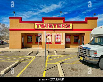 ALBUQUERQUE, NOUVEAU MEXIQUE, ÉTATS-UNIS - 9 MARS 2023. Restaurant Twisters. Lieu de tournage de Los Pollos Hermanos à Breaking Bad Banque D'Images