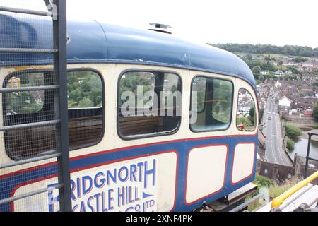 Téléphérique du Bridgnorth Castle Hill Cliff Railway, Shropshire, Angleterre, Royaume-Uni Banque D'Images