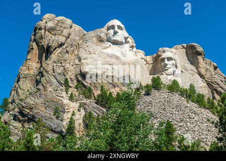 Mont Rushmore avec visages sculptés du président, monument national du Mont Rushmore, Dakota du Sud, États-Unis. Banque D'Images
