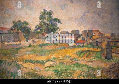 Peinture de Paul Cézanne intitulée paysage près de Paris, peinte en 1876 Banque D'Images