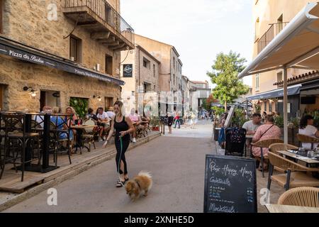 Restaurant pizza bastion Corse, France Banque D'Images