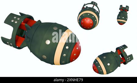 3d rendu de l'arme nucléaire isolée, c'est une arme nucléaire, engin explosif qui tire sa force destructrice des réactions nucléaires Banque D'Images