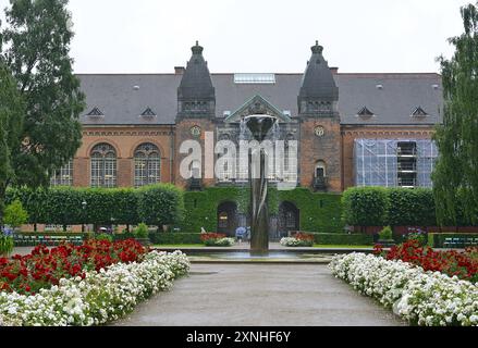 Bibliothèque royale danoise avec le bâtiment de diamant noir à Copenhague, Danemark, Scandinavie. Banque D'Images