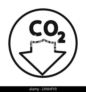 Icône de réduction de CO2 symbole graphique vectoriel linéaire défini pour l'interface utilisateur de l'application Web Illustration de Vecteur