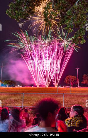 Feux d'artifice pour observer la foule au Royal Darwin Show 2024 Banque D'Images