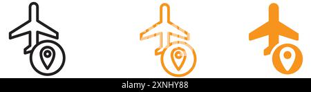 Collection de logo de conception Web d'icône d'emplacement d'aéroport dans le vecteur plat Illustration de Vecteur