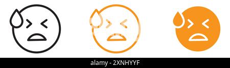 Collection d'ensemble de logo de conception Web d'icône emoji désespérée dans le vecteur plat Illustration de Vecteur