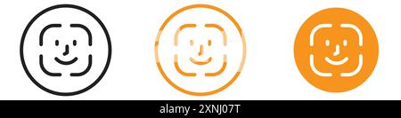 Face ID icône Web design logo set collection dans le vecteur plat Illustration de Vecteur