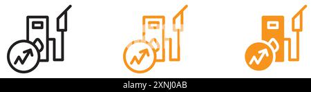Augmentation du prix du carburant icône Web design logo ensemble collection dans le vecteur plat Illustration de Vecteur