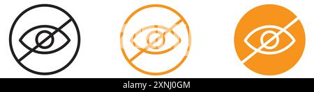 Cacher la collection d'ensemble de logo de conception Web d'icône dans le vecteur plat Illustration de Vecteur