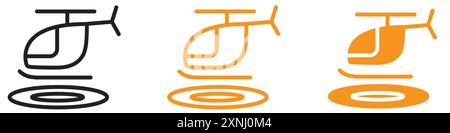 hélicoptère helipad icône web design logo set collection dans le vecteur plat Illustration de Vecteur