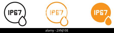 Collection de logo de conception Web d'icône imperméable IP67 dans le vecteur plat Illustration de Vecteur