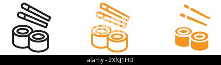 Collection d'ensemble de logo de conception Web d'icône de rouleau de sushi Maki dans le vecteur plat Illustration de Vecteur