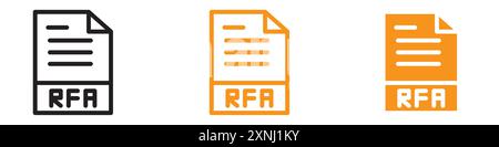 RFA File icône Web design logo set collection dans le vecteur plat Illustration de Vecteur