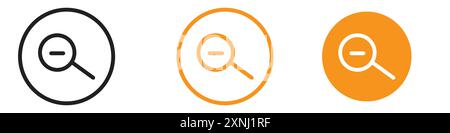 Zoom arrière icône Web design logo Set collection dans le vecteur plat Illustration de Vecteur