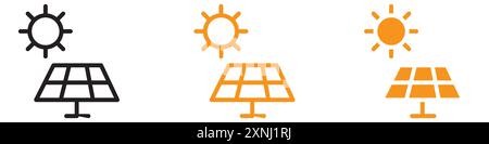 Collection d'ensemble de logo de conception Web d'icône de panneaux solaires dans le vecteur plat Illustration de Vecteur