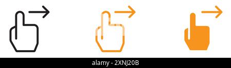 Glissez vers la droite icône Web design logo Set collection dans le vecteur plat Illustration de Vecteur