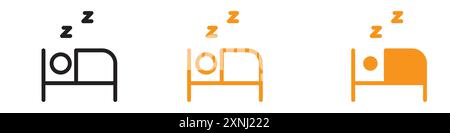 Collection d'ensemble de logo de conception Web d'icône de sommeil dans le vecteur plat Illustration de Vecteur