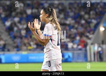 Decines Charpieu, France. 31 juillet 2024. Delphine Cascarino (France), Football, Groupe féminin A entre la Nouvelle-Zélande et la France lors des Jeux Olympiques de Paris 2024 le 31 juillet 2024 au stade Groupama de Decines-Charpieu près de Lyon - photo Frédéric Chambert/Panoramic/DPPI Media Credit : DPPI Media/Alamy Live News Banque D'Images