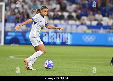 Decines Charpieu, France. 31 juillet 2024. Delphine Cascarino (France), Football, Groupe féminin A entre la Nouvelle-Zélande et la France lors des Jeux Olympiques de Paris 2024 le 31 juillet 2024 au stade Groupama de Decines-Charpieu près de Lyon - photo Frédéric Chambert/Panoramic/DPPI Media Credit : DPPI Media/Alamy Live News Banque D'Images