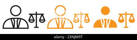 Avocat en droit icône Web design logo ensemble collection dans le vecteur Illustration de Vecteur