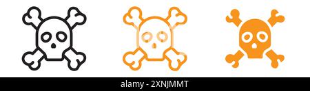 Collection de logo Crossbones Skull Icon Web Design Set dans le vecteur Illustration de Vecteur