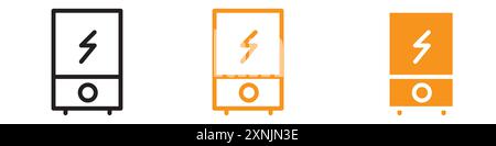 Chaudière de chauffage électrique icône Web design logo set collection dans le vecteur Illustration de Vecteur