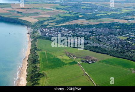 Un tir par drone de Saltburn by the Sea, Teeside, Angleterre du Nord-est, Royaume-Uni Banque D'Images