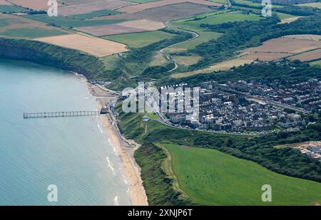 Un tir par drone de Saltburn by the Sea, Teeside, Angleterre du Nord-est, Royaume-Uni Banque D'Images