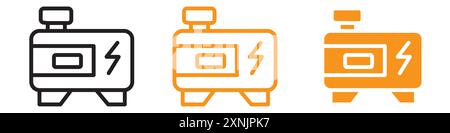 Collection d'ensemble de logo d'icône de conception de Web de générateur d'énergie portable dans le vecteur Illustration de Vecteur