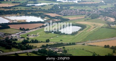 Vue aérienne de l'hippodrome de Catterick, North Yorkshire, au nord de l'Angleterre Banque D'Images