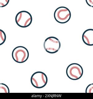 Vecteur de motif sans couture d'icône de baseball Illustration de Vecteur