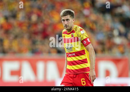 Bialystok, Pologne. 31 juillet 2024. Taras Romanczuk de Jagiellonia Bialystok vu en action lors du match éliminations UEFA Champions League 2024/2025 entre Jagiellonia Bialystok et FK Poniewiez au stade Municipal. Score final : Jagiellonia Bialystok 3:1 FK Poniewiez. (Photo de Grzegorz Wajda/SOPA images/SIPA USA) crédit : SIPA USA/Alamy Live News Banque D'Images