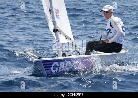 Marseille, France. 01 août 2024. Jeu olympique Paris 2024, finale skiff, Marseille, France le 2024 août. Photo de Patrick Aventurier/ABACAPRESS. COM Credit : Abaca Press/Alamy Live News Banque D'Images