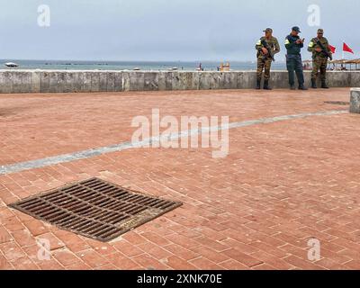 Agadir, Maroc. 1er août 2024. Renforcement de la sécurité dans les zones touristiques d'Agadir, au Maroc. Crédit : Nidpor/Alamy Live News Banque D'Images