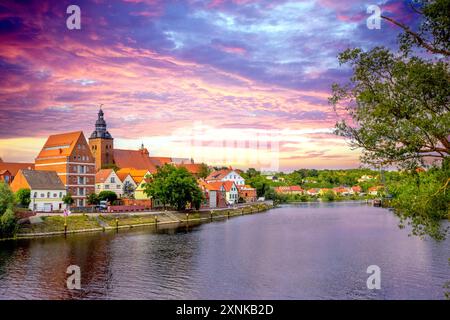 Vue sur Havelberg, Allemagne Banque D'Images